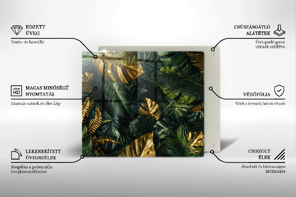 Osłona blatu kuchennego Złote liście monstery