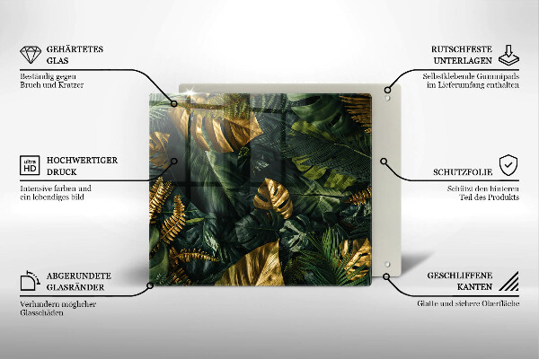 Osłona blatu kuchennego Złote liście monstery