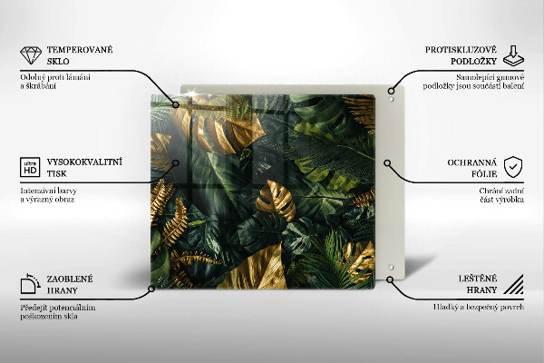 Osłona blatu kuchennego Złote liście monstery