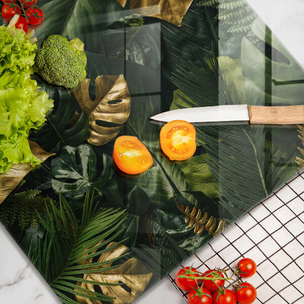 Osłona blatu kuchennego Złote liście monstery