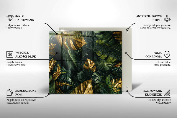 Osłona blatu kuchennego Złote liście monstery