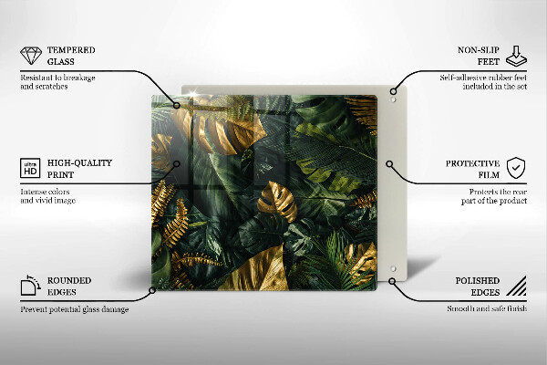 Osłona blatu kuchennego Złote liście monstery