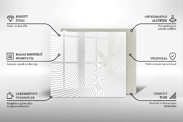 Osłona ściany przy kuchence gazowej Nowoczesny wzór linie