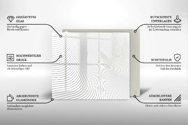 Osłona ściany przy kuchence gazowej Nowoczesny wzór linie