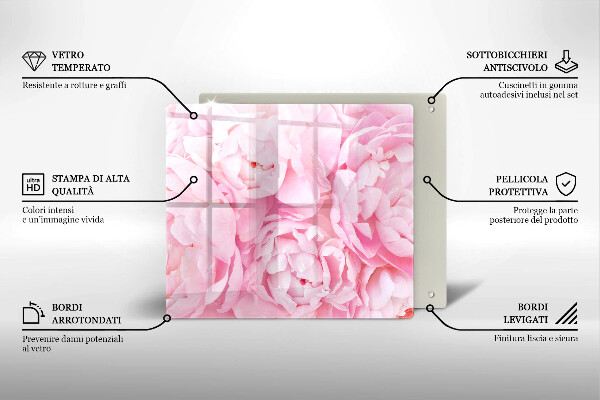 Osłona blatu kuchennego Delikatne piwonie