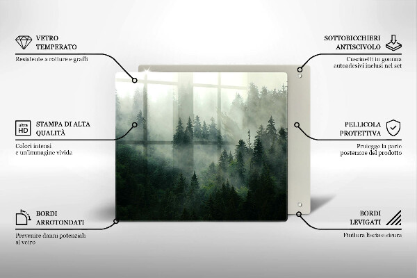 Osłona ściany przy kuchence gazowej Pejzaż zamglony las