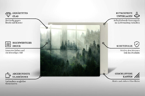 Osłona ściany przy kuchence gazowej Pejzaż zamglony las
