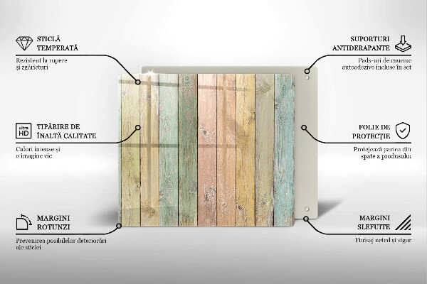 Osłona ściany przy kuchence gazowej Kolorowe deski vintage