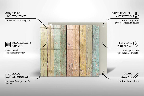 Osłona ściany przy kuchence gazowej Kolorowe deski vintage