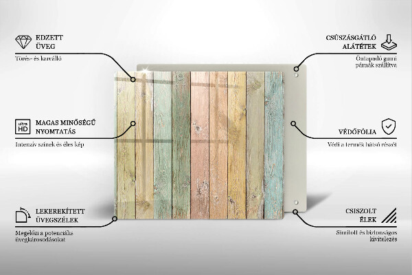 Osłona ściany przy kuchence gazowej Kolorowe deski vintage