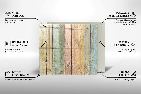 Osłona ściany przy kuchence gazowej Kolorowe deski vintage