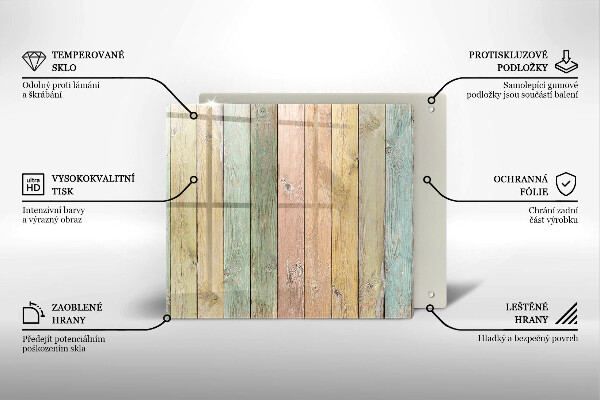 Osłona ściany przy kuchence gazowej Kolorowe deski vintage