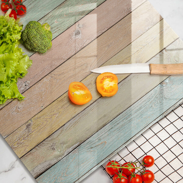 Osłona ściany przy kuchence gazowej Kolorowe deski vintage