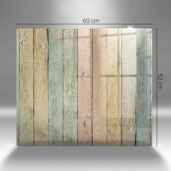 Osłona ściany przy kuchence gazowej Kolorowe deski vintage