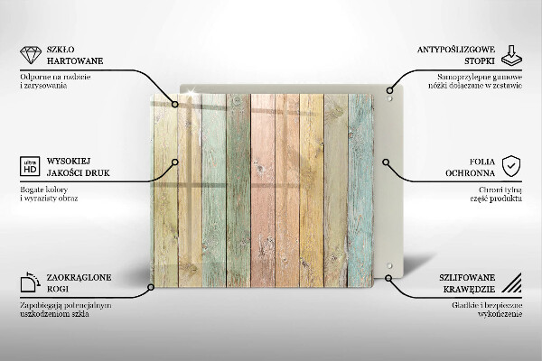 Osłona ściany przy kuchence gazowej Kolorowe deski vintage