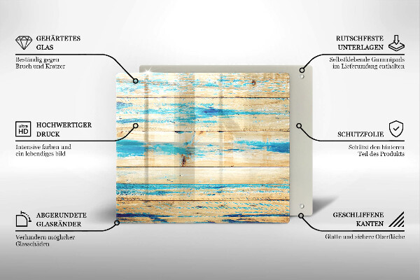 Osłona ściany przy kuchence gazowej Retro deski drewno