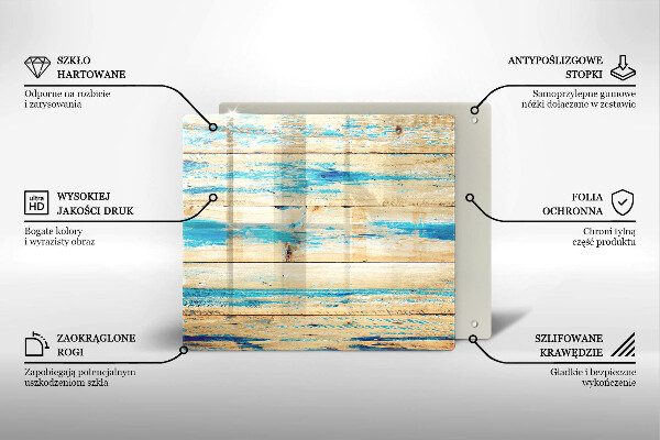 Osłona ściany przy kuchence gazowej Retro deski drewno