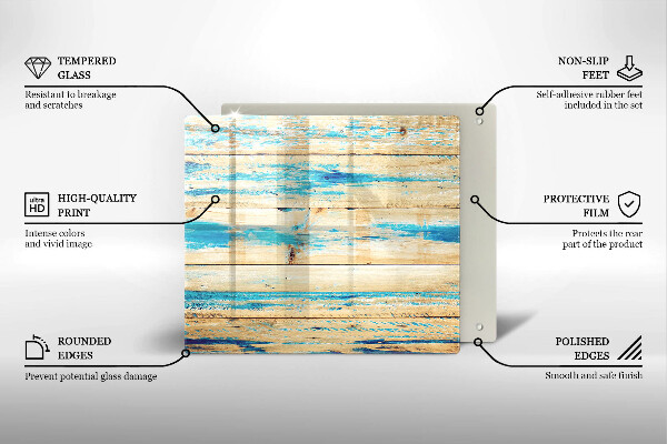Osłona ściany przy kuchence gazowej Retro deski drewno