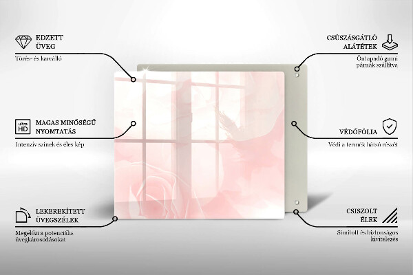 Osłona ściany przy kuchence gazowej Tło pastelowe róże