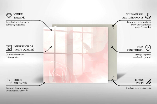 Osłona ściany przy kuchence gazowej Tło pastelowe róże