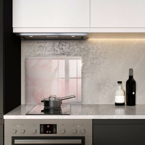 Osłona ściany przy kuchence gazowej Tło pastelowe róże