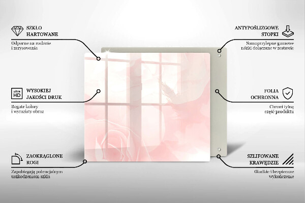 Osłona ściany przy kuchence gazowej Tło pastelowe róże