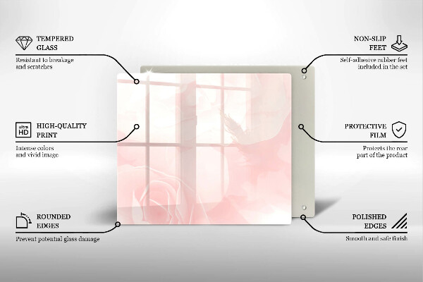 Osłona ściany przy kuchence gazowej Tło pastelowe róże