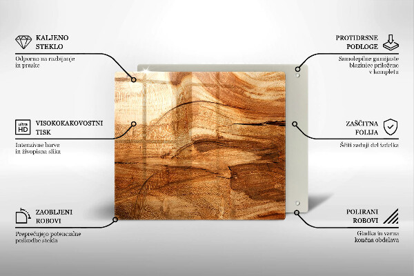 Płyta ochronna na kuchenkę Drewniana tekstura deski