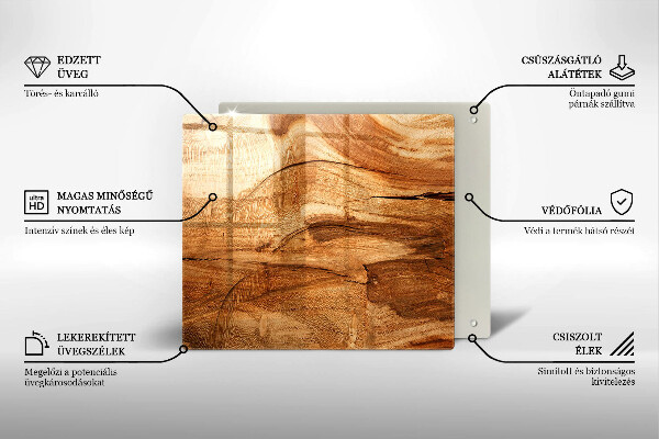 Płyta ochronna na kuchenkę Drewniana tekstura deski