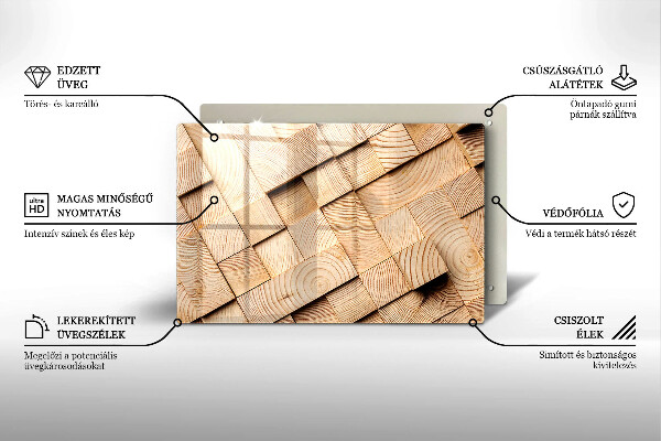 Osłona na ścianę do kuchni Drewniane kwadraty