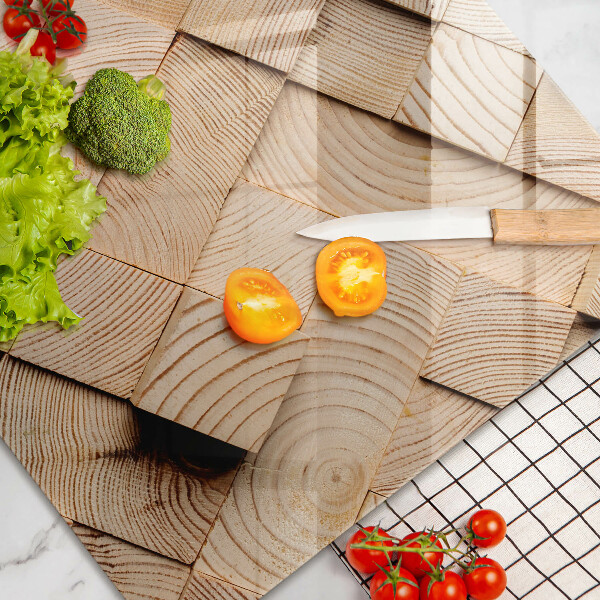 Osłona na ścianę do kuchni Drewniane kwadraty