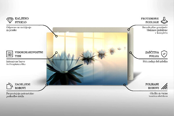 Osłona na płytę indukcyjną Kwiaty lilie na wodzie