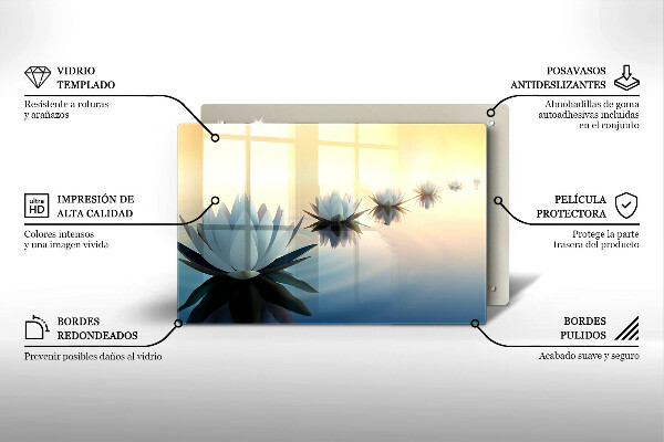 Osłona na płytę indukcyjną Kwiaty lilie na wodzie
