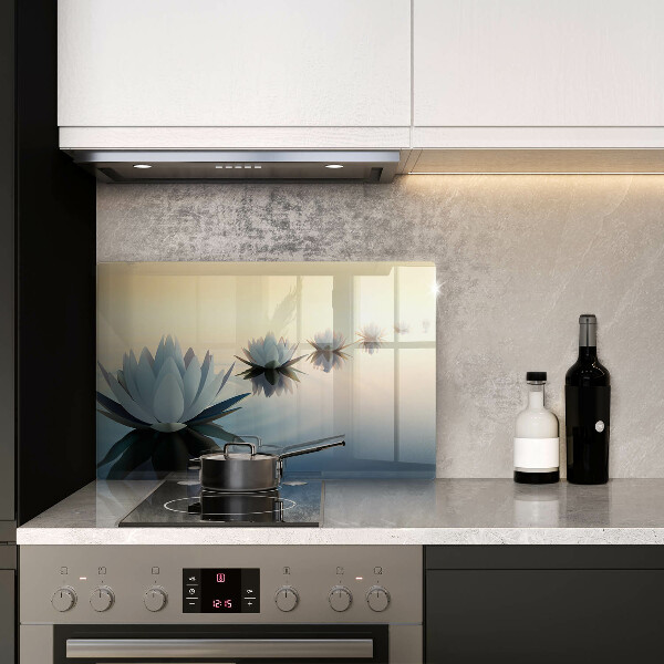 Osłona na płytę indukcyjną Kwiaty lilie na wodzie