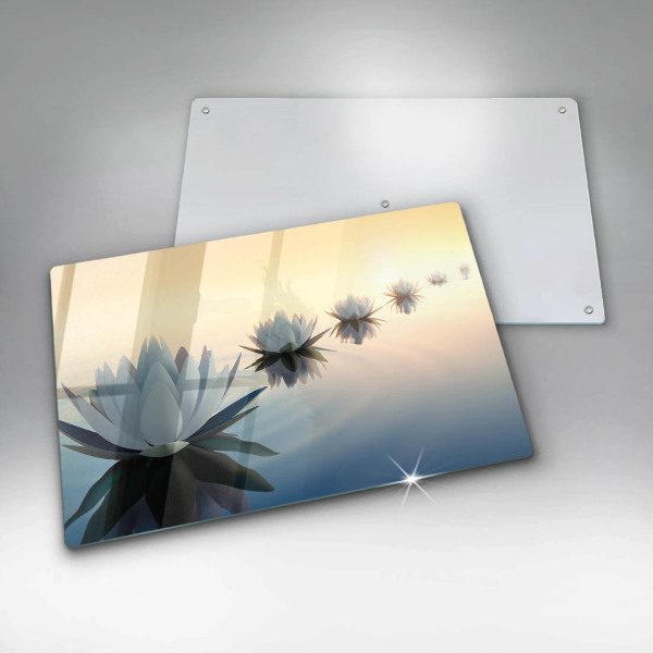 Osłona na płytę indukcyjną Kwiaty lilie na wodzie