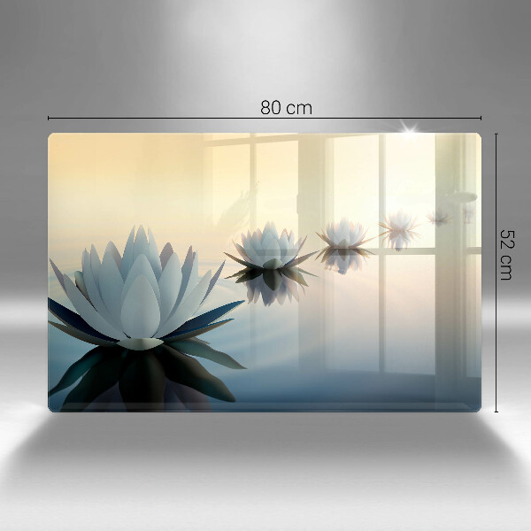 Osłona na płytę indukcyjną Kwiaty lilie na wodzie