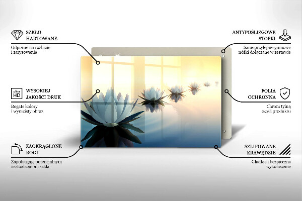 Osłona na płytę indukcyjną Kwiaty lilie na wodzie