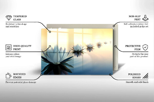 Osłona na płytę indukcyjną Kwiaty lilie na wodzie