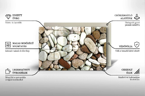 Osłona na płytę indukcyjną Tło małe kamienie