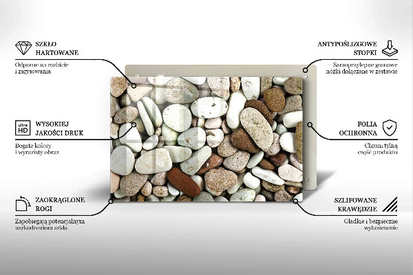 Osłona na płytę indukcyjną Tło małe kamienie