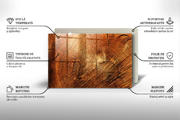 Osłona na płytę indukcyjną Drewno słoje drzewa