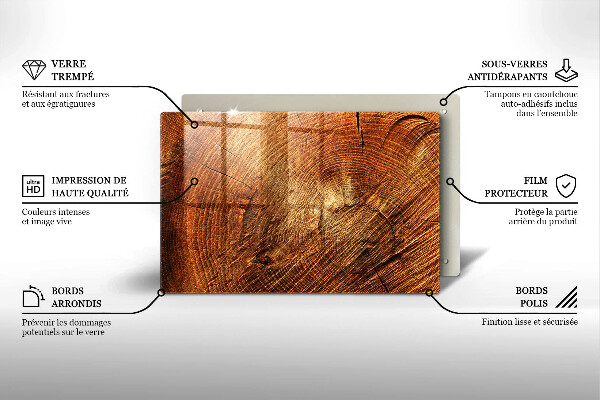 Osłona na płytę indukcyjną Drewno słoje drzewa