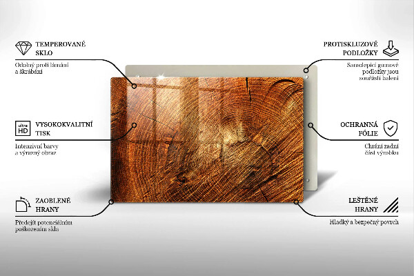 Osłona na płytę indukcyjną Drewno słoje drzewa