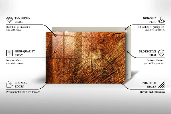 Osłona na płytę indukcyjną Drewno słoje drzewa