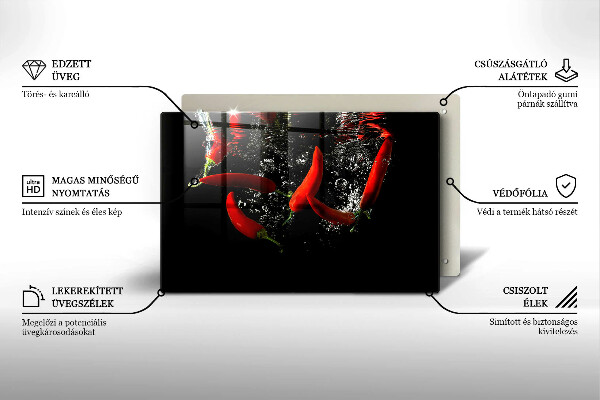 Osłona na płytę indukcyjną Papryczki chili w wodzie
