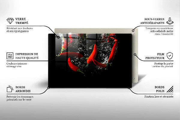 Osłona na płytę indukcyjną Papryczki chili w wodzie