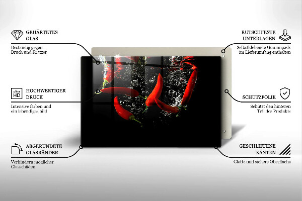 Osłona na płytę indukcyjną Papryczki chili w wodzie