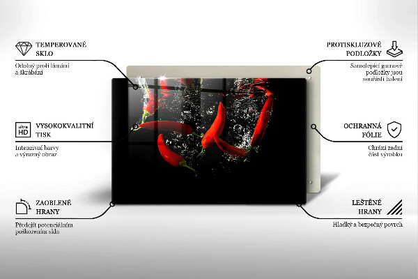 Osłona na płytę indukcyjną Papryczki chili w wodzie