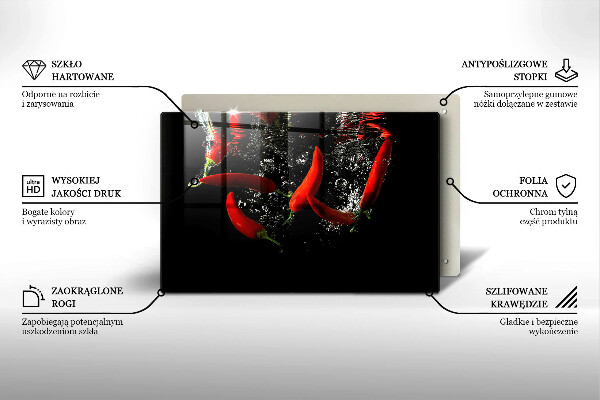 Osłona na płytę indukcyjną Papryczki chili w wodzie