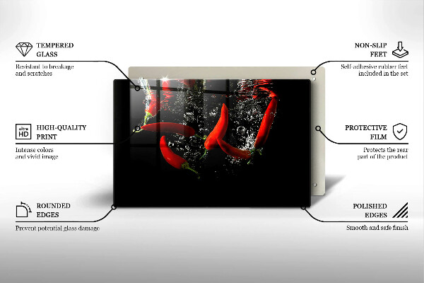 Osłona na płytę indukcyjną Papryczki chili w wodzie